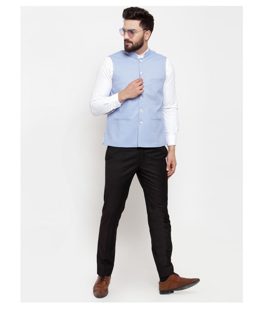 sky blue nehru jacket