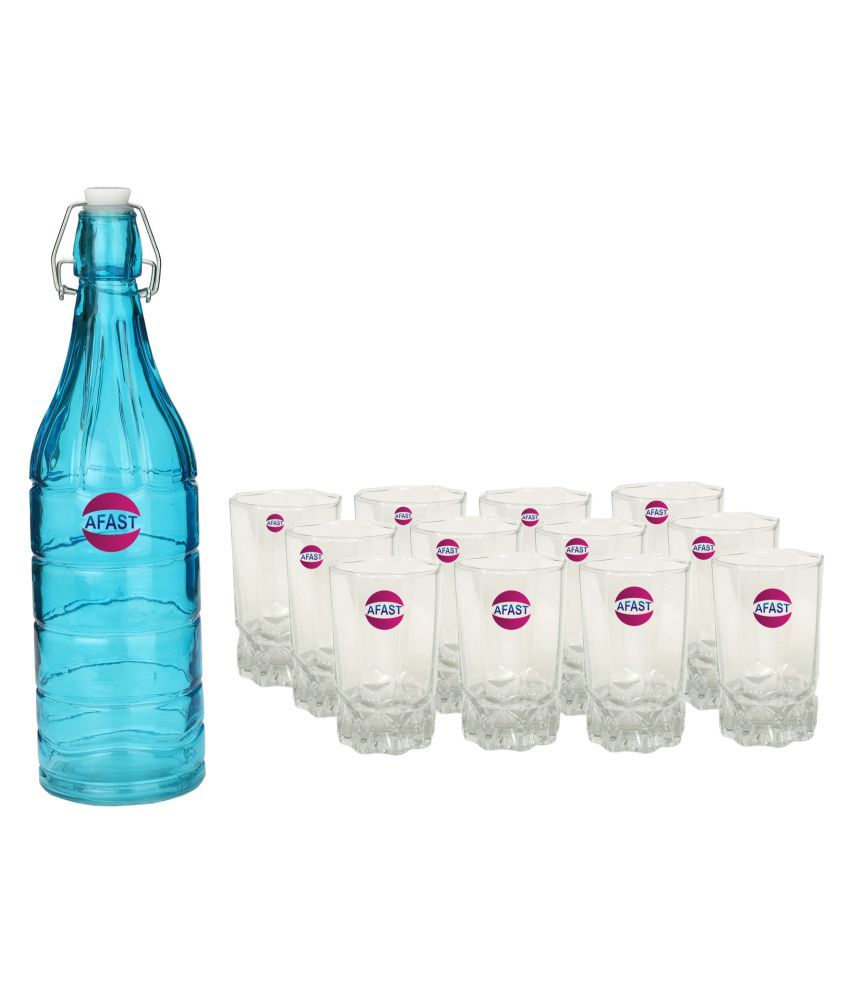     			Somil Glass Bottle Glass Set, Transparent, Pack Of 13, 1000 ml