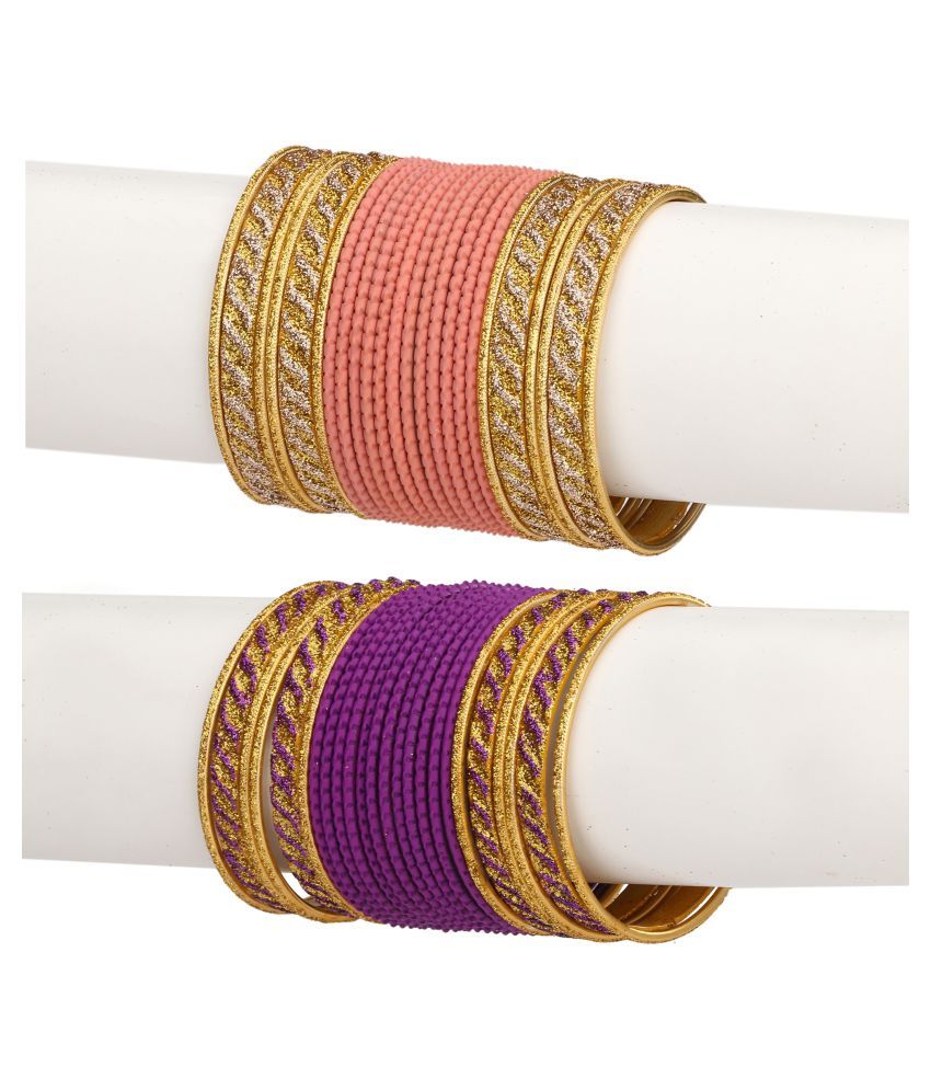     			AFAST Colorful Combo Of 2 Metal Bangle Set, For Party And Daily Use, 24 Bangle Each Color