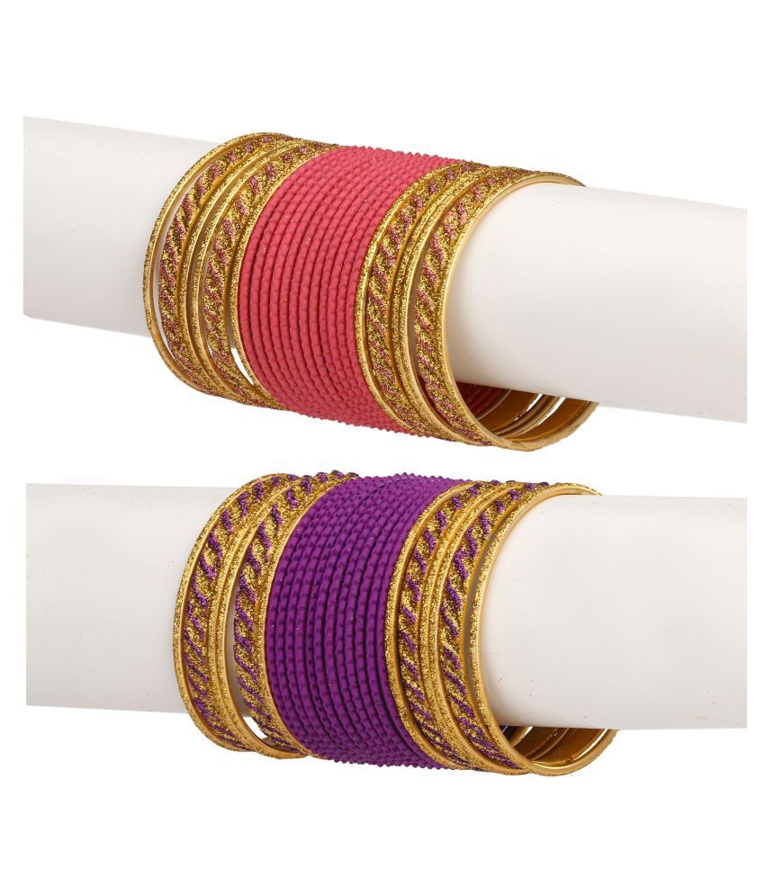     			AFAST Colorful Combo Of 2 Metal Bangle Set, For Party And Daily Use, 24 Bangle Each Color