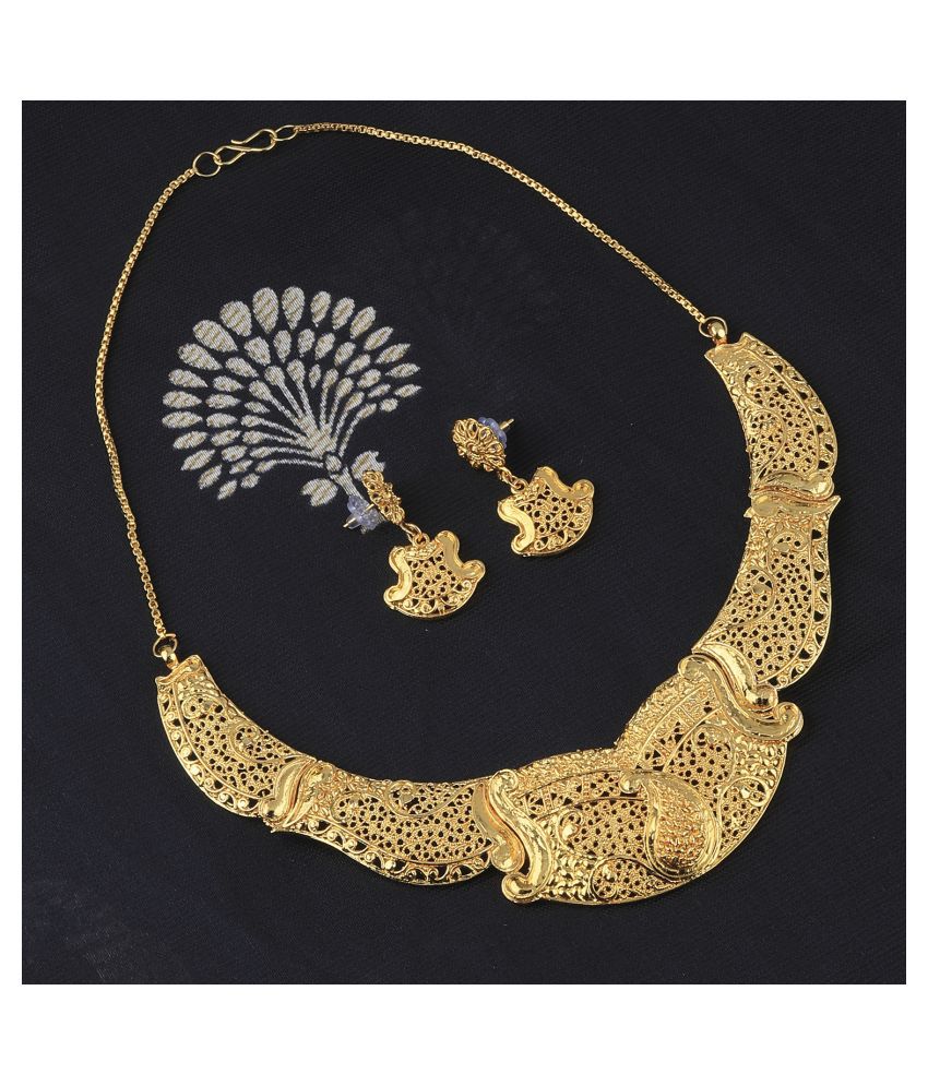     			SILVER SHINE Attractive Gold Plated Traditional Jewellery Set For women girl