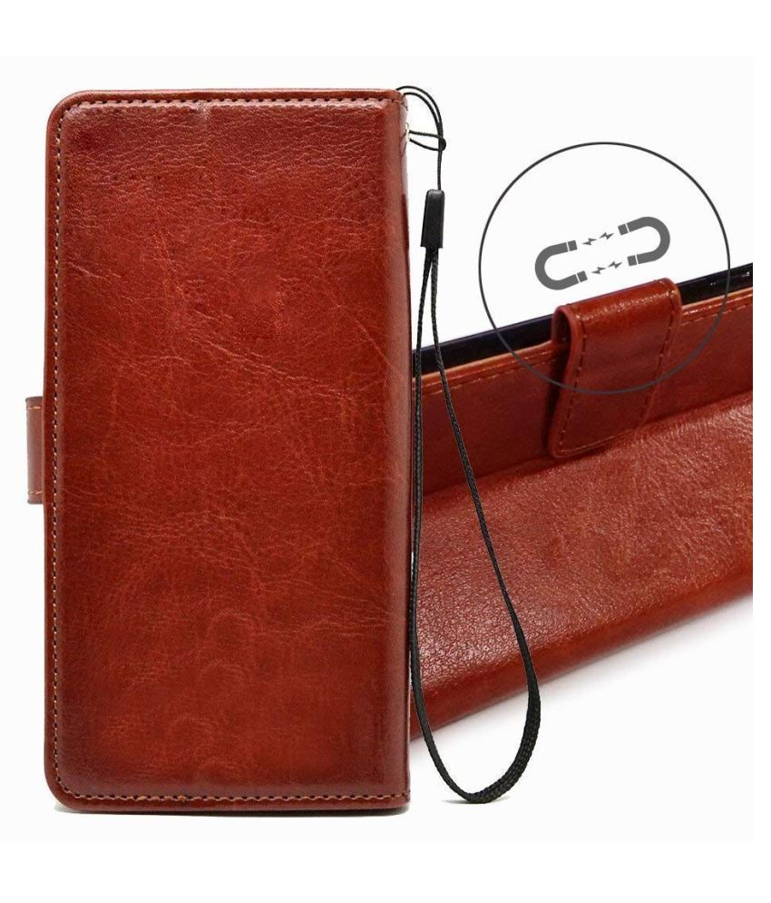 Vivo U10 Flip Cover by ClickAway Brown Vintage Style Flip Cover