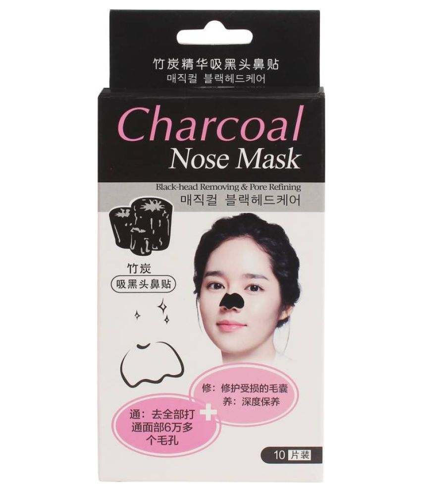 Charcoal Nose Mask - Blackhead Remover Strip 10 Pcs Wax Strips for 10 Pcs