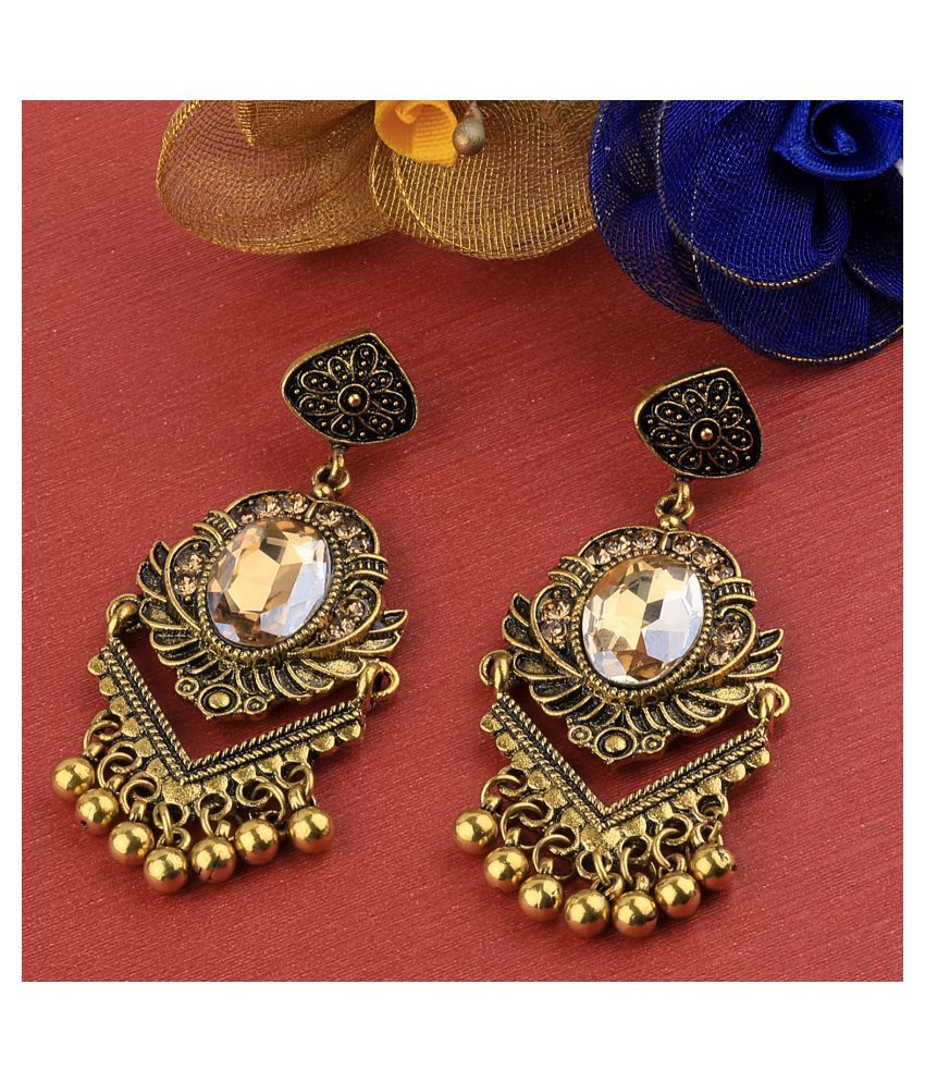     			SILVER SHINE Atrractive Delicated Patry Wear Golden Dangle Earring For Women Girl