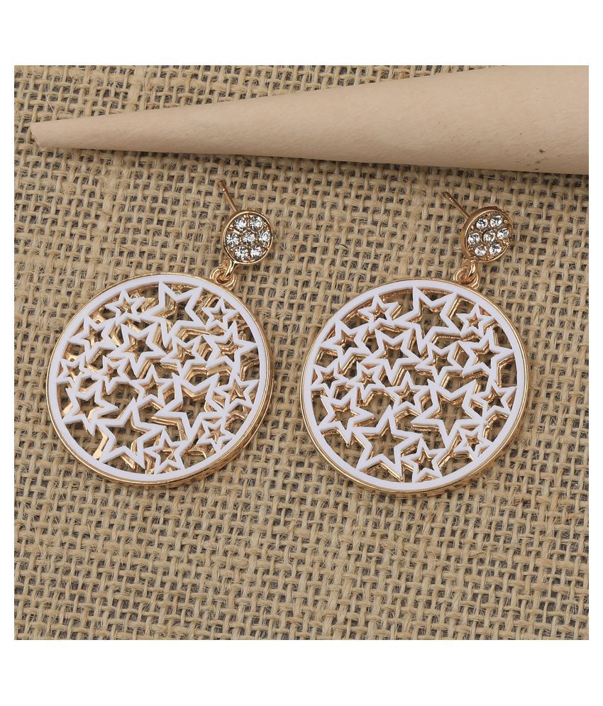     			SILVER SHINE Gold White Plated Stylish Look  Earring For Women Girl