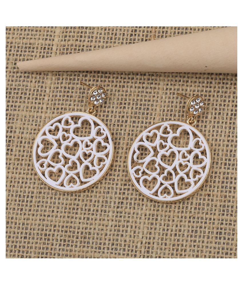     			SILVER SHINE Gold White Plated Stylish Fancy  Look  Earring For Women Girl