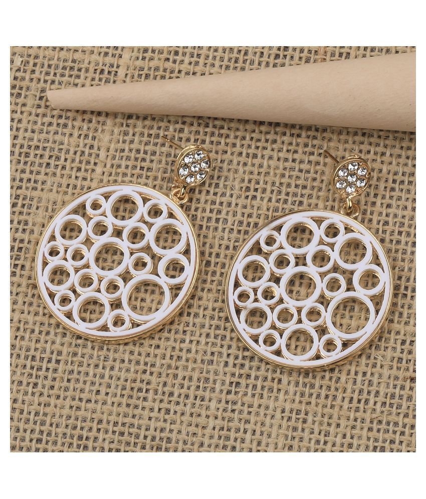     			SILVER SHINE Gold White Plated Stylish Fancy Look  Earring For Women Girl