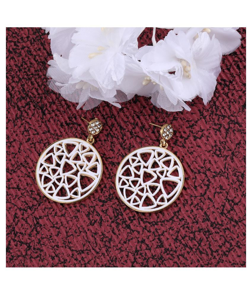     			SILVER SHINE Gold White Plated Stylish Different Look  Earring For Women Girl