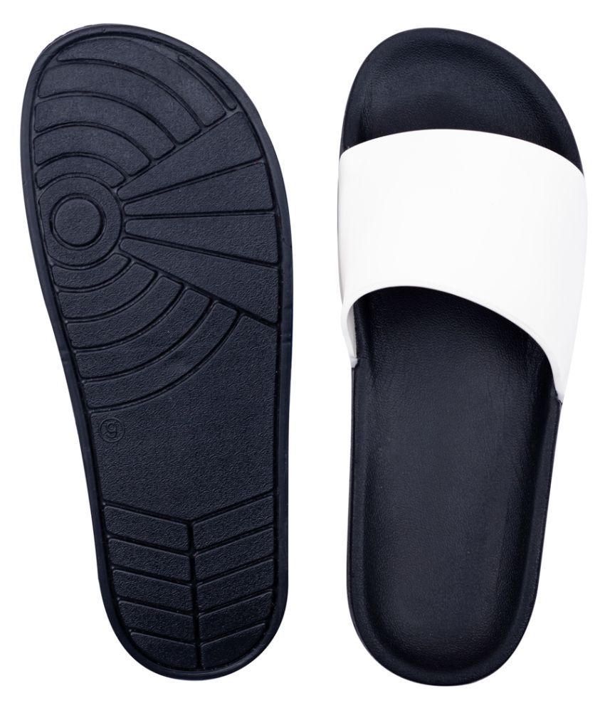 Slipover White Slide Flip flop Price in India- Buy Slipover White Slide ...