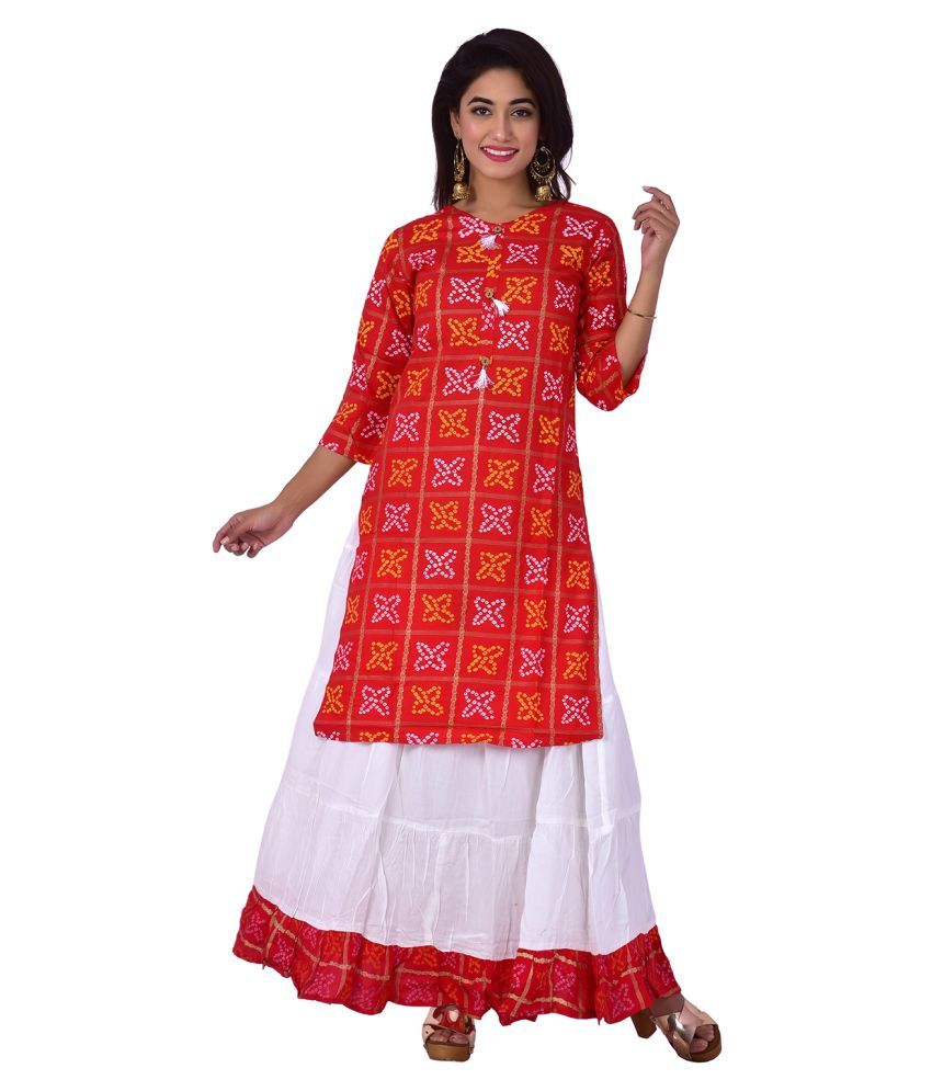 JAIPURI KURTIES & PLAZO Rayon Kurti With Palazzo - Stitched Suit - Buy ...