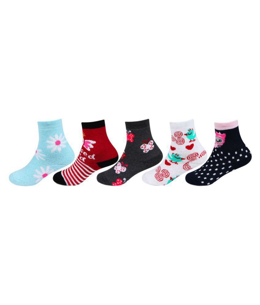     			Bonjour Fancy Multicoloured Socks for Infants For 6-12 Months- Pack of 5