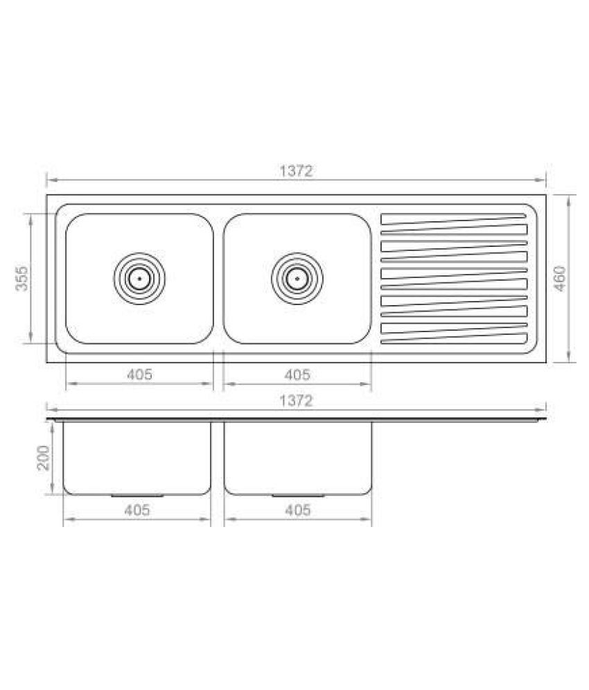Buy Crocodile Stainless Steel Double Bowl Sink With Drainboard Online