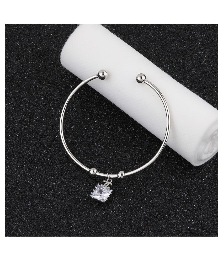     			SILVER SHINE Stylish Look Party Wear Adjustable Bracelet With Diamond For Women Girls