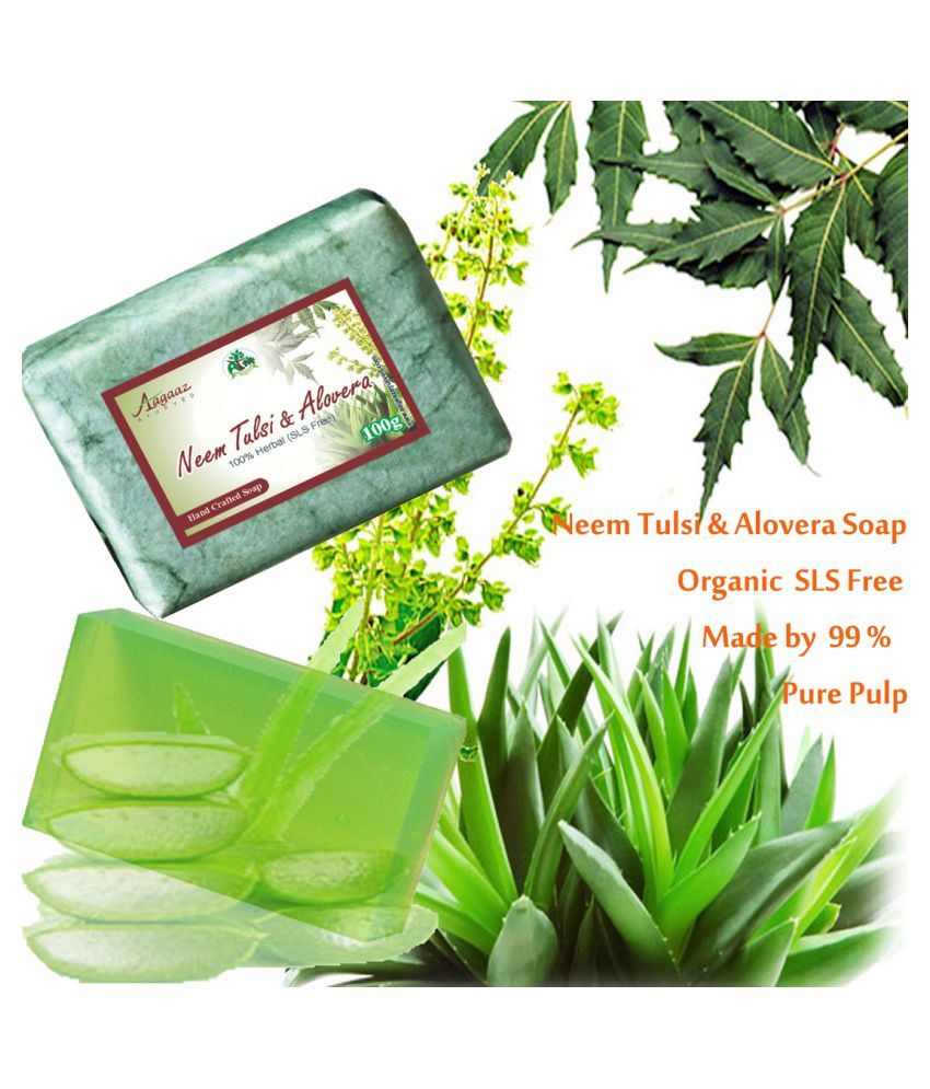 aagaaz ayurveda SLS free neem tulsi aloe vera herbal Soap 800 g Pack of