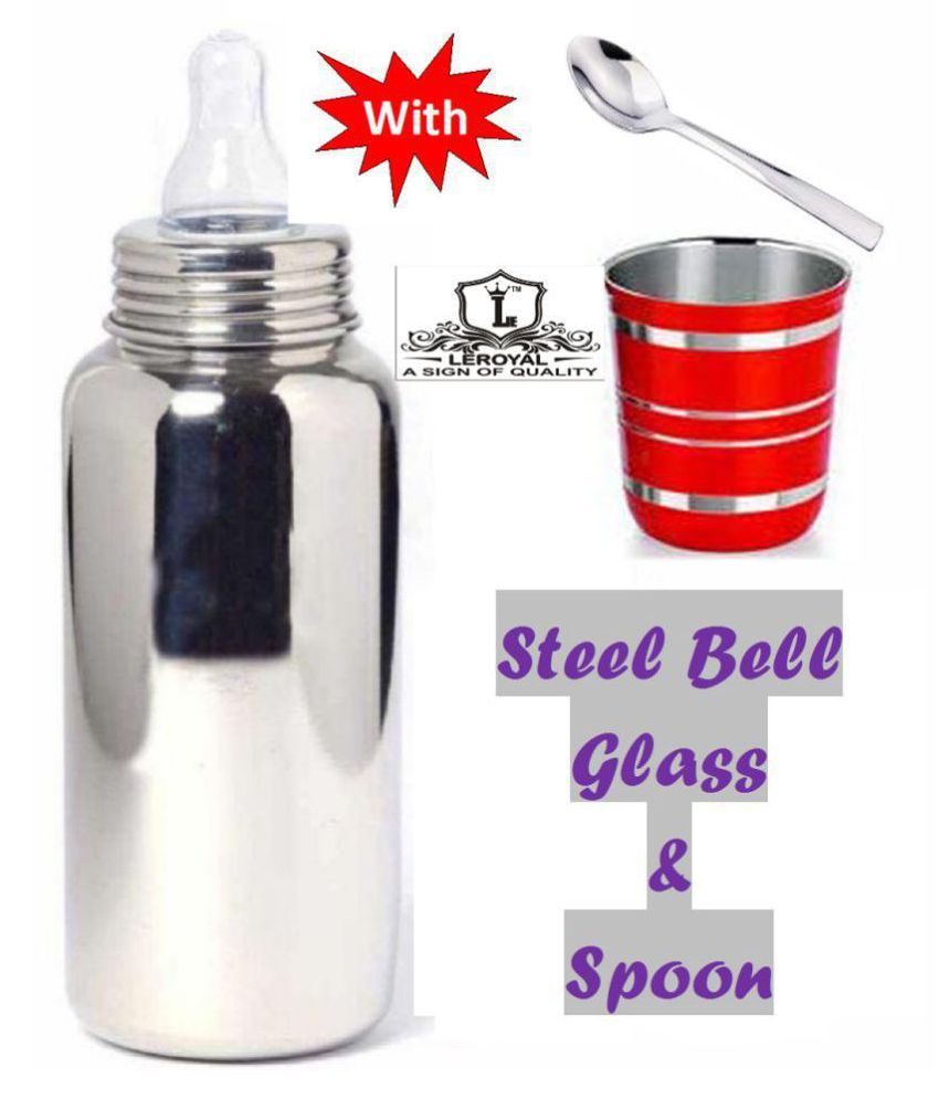 steel feeding bottle with spoon