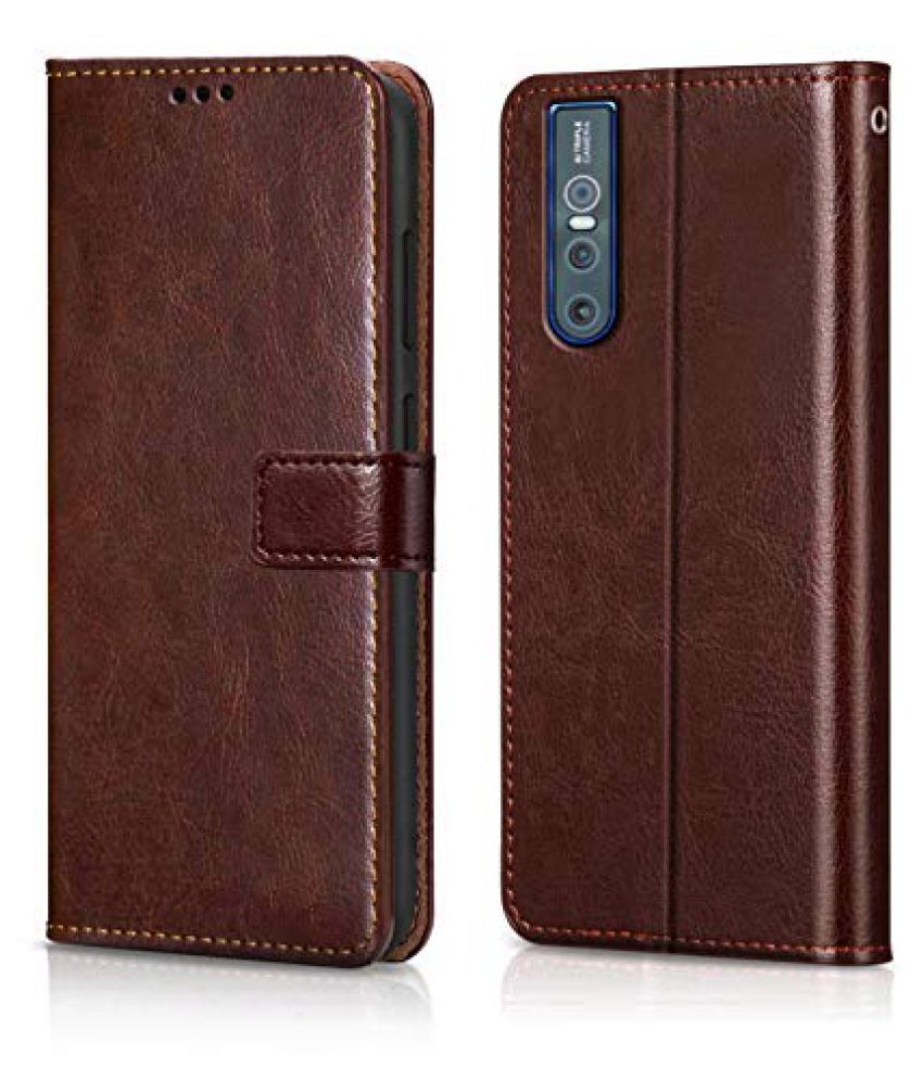 Vivo V15 Pro Flip Cover by Wow Imagine - Brown - Flip Covers Online at