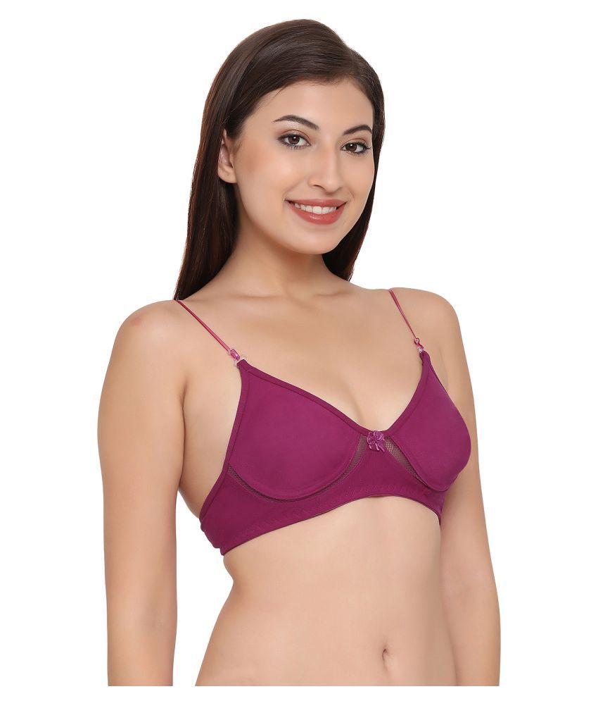     			Clovia Cotton Non Padded Women's T-Shirt Bra ( Purple )