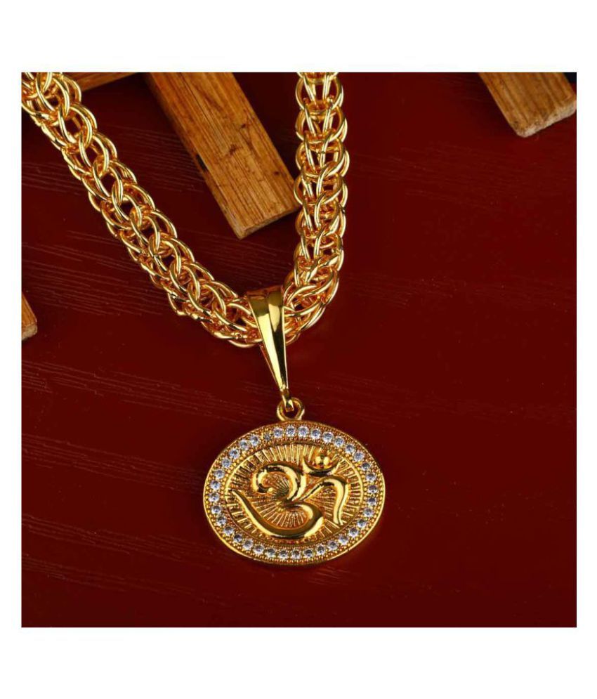 DIPALI OM Pendant/Locket With Gold Plated Chain For Men Buy Online at
