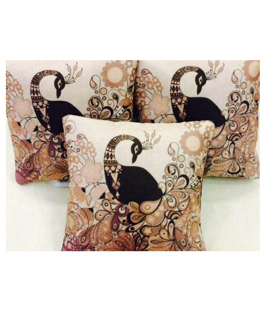 HK Collection Set of 5 Jute Cushion Covers 40X40 cm (16X16) Buy Online