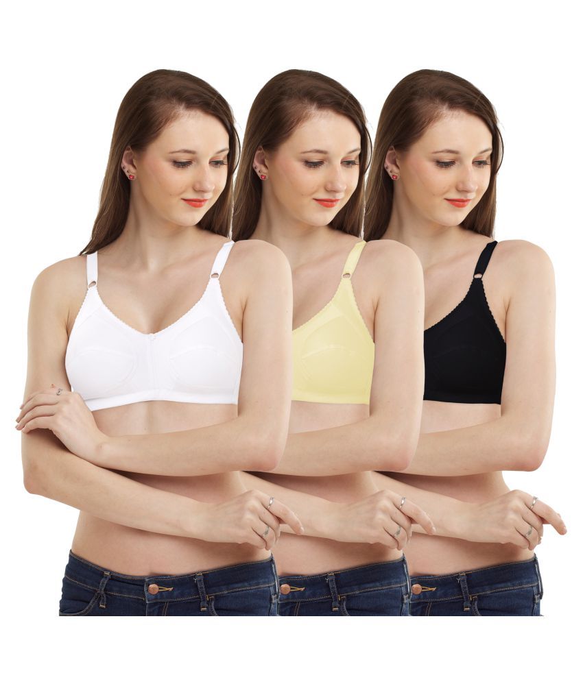     			Madam Pack of 3 Cotton Non Padded Women's Minimizer Bra ( Multi Color )