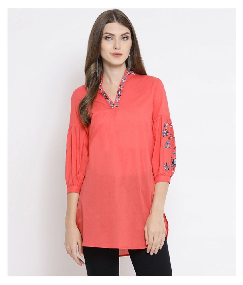     			Oxolloxo Cotton Regular Tops - Red