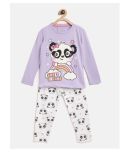 Lazy Shark Pack of 1 Girls Cotton Blend Night Suit Set ( Lavender )