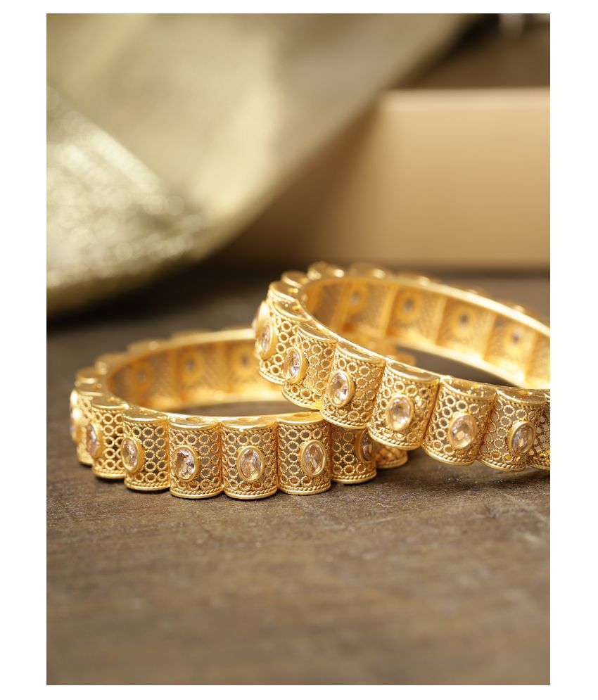     			Priyaasi Designer Artificial Stones Gold Plated Bangles for Women and Girls