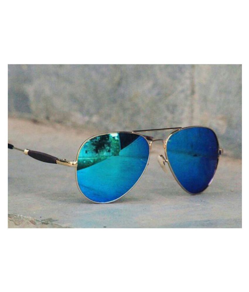     			WESTERN - Blue Pilot Sunglasses ( Blue Gold )