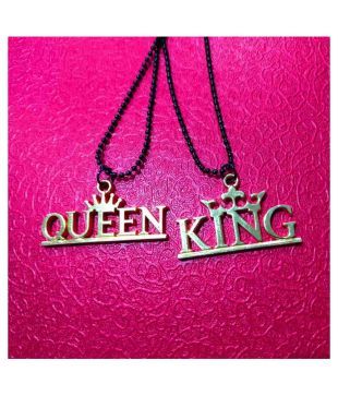 Men Style Valentine Gift King Queen Locket For His Her Gold Black Stainless Steel Necklace Pendant Buy Men Style Valentine Gift King Queen Locket For His Her Gold Black Stainless Steel Necklace