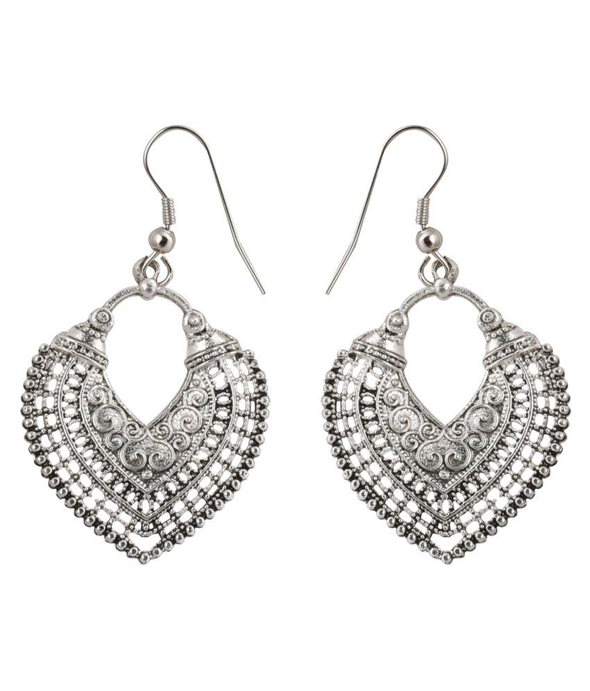 Silver Shine Alluring Silver Arabic Shape Earrings for Women - Buy ...