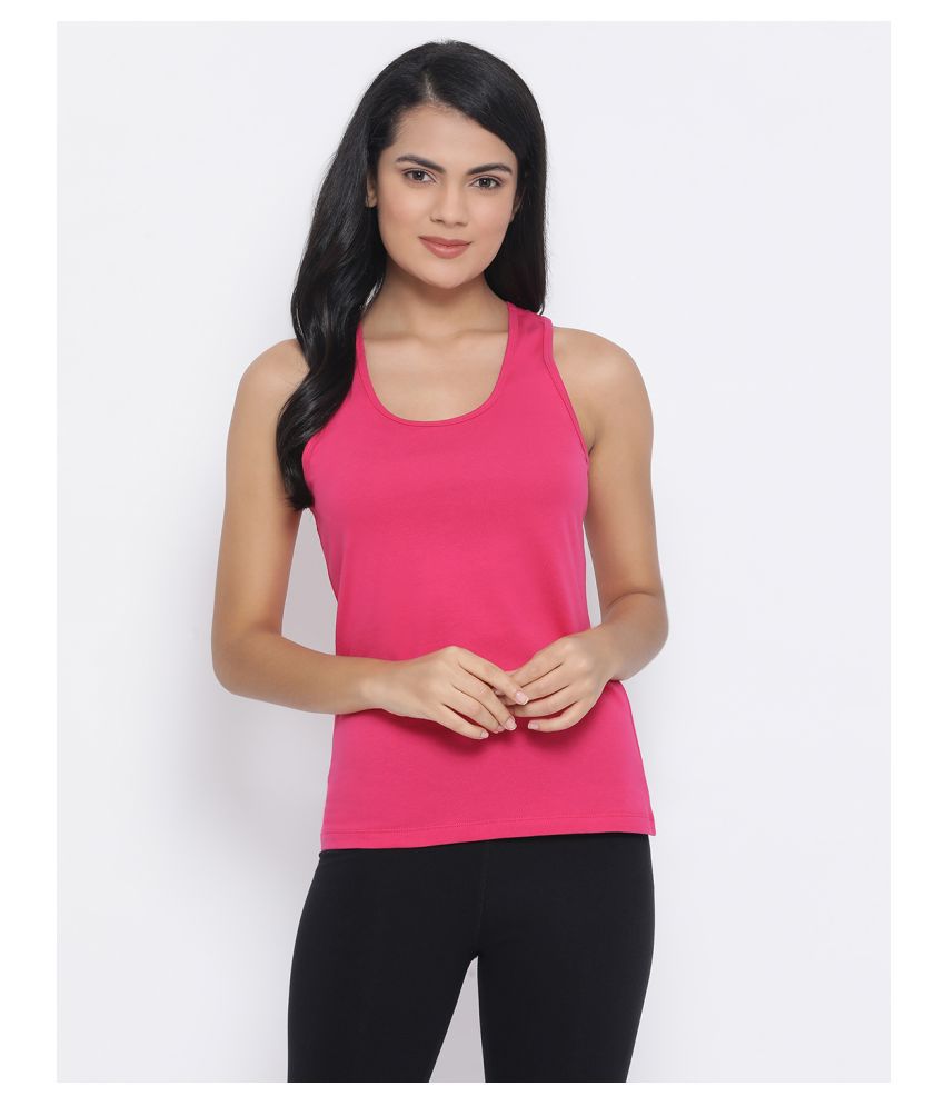     			Clovia Cotton Blended Camisoles - Pink