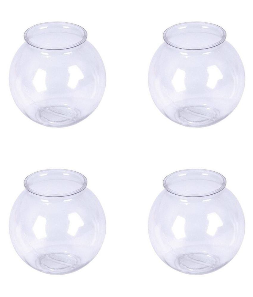 Clear & Transparent Round Glass Fish Pot For Joom View Of 6 Inch Table Top ( Set Of 4 ) Buy
