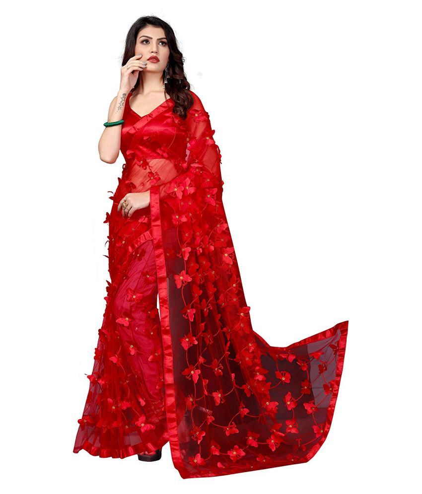 Download Darshita International Red Net Saree Buy Darshita International Red Net Saree Online At Low Price Snapdeal Com