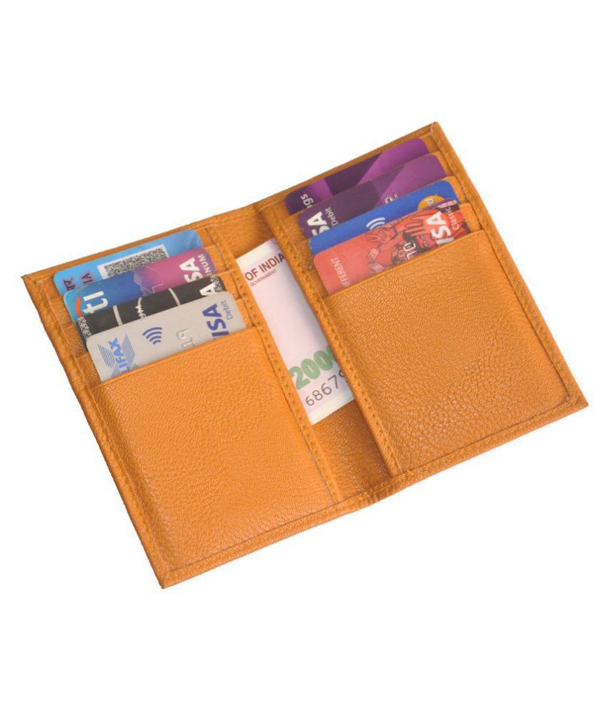     			Hide&Sleek RFID Protected Tan Rexine Card Holder