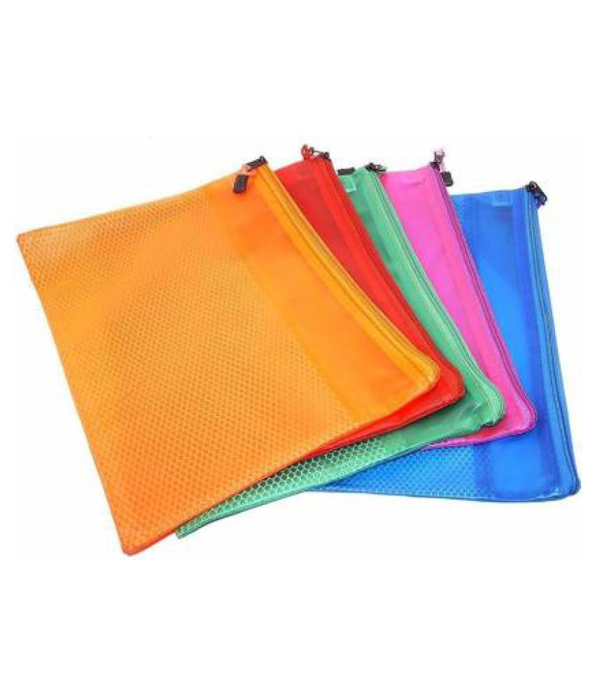 Kataria Plastic Pouch 5 Pieces B5 Size Transparent Waterproof Travel