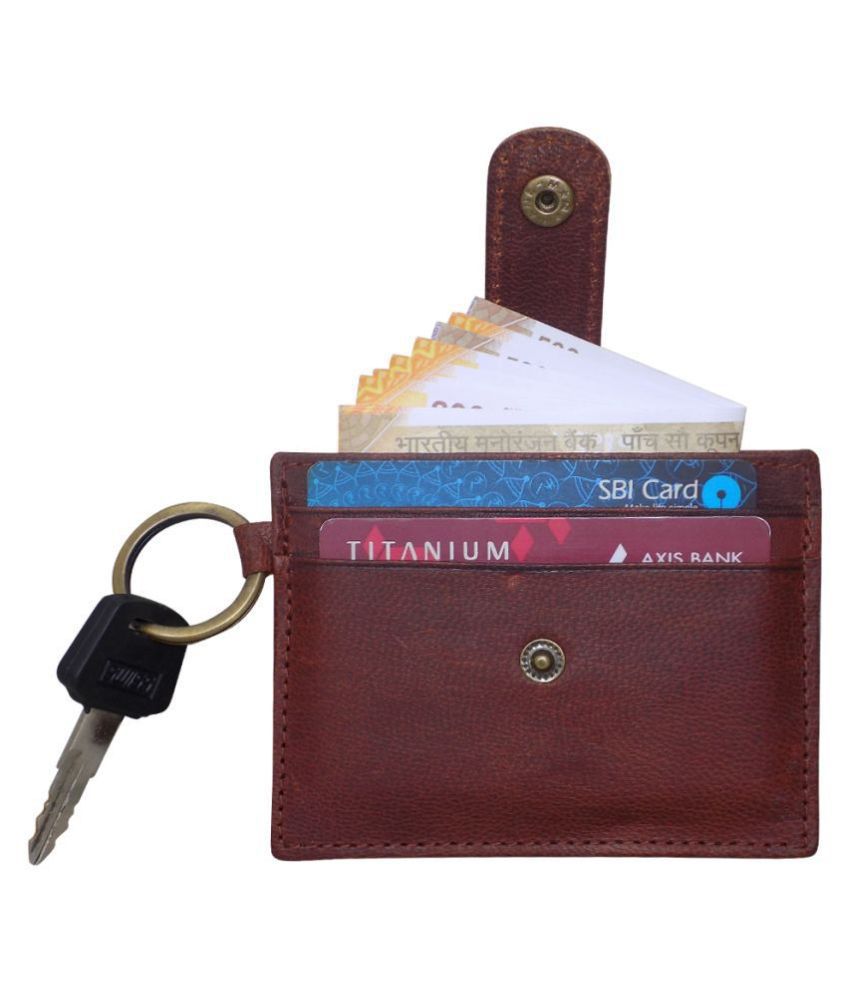     			Style 98 Button Brown Card Holder