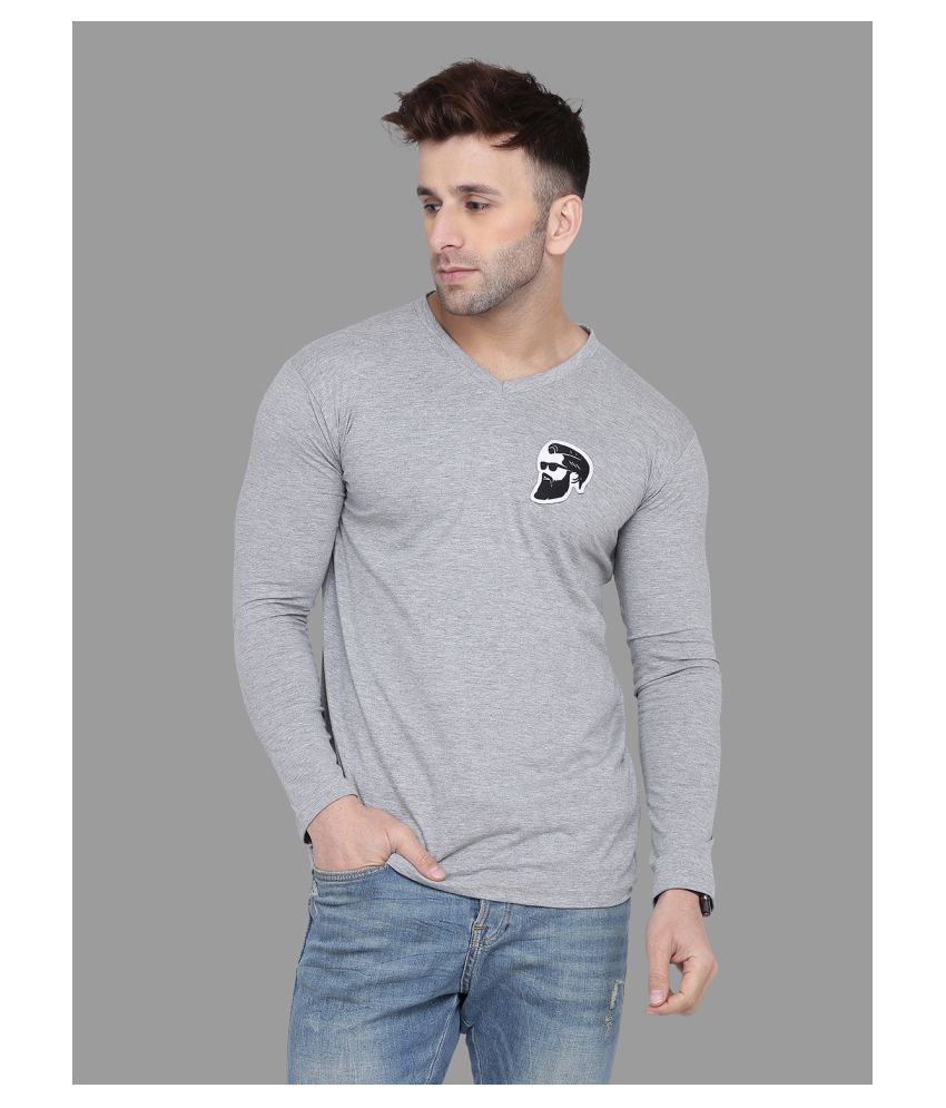     			Tfurnish Cotton Blend Silver Solids T-Shirt