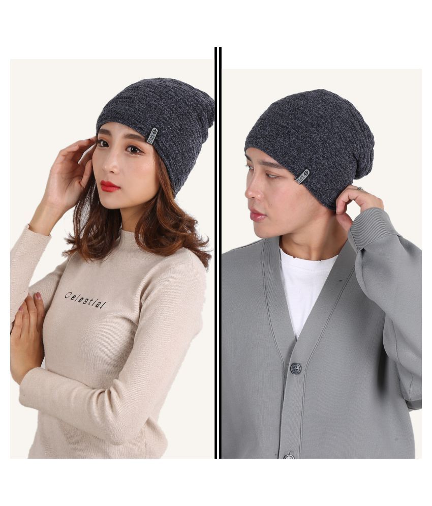     			Edifier Woollen Winter Cap for Men & Women (Pack of 1)