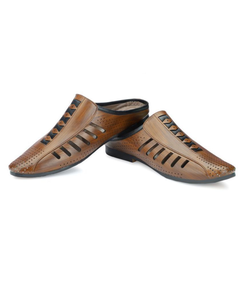 MARKRANGE Brown Patent Leather Sandals Price in India- Buy MARKRANGE Brown Patent Leather 
