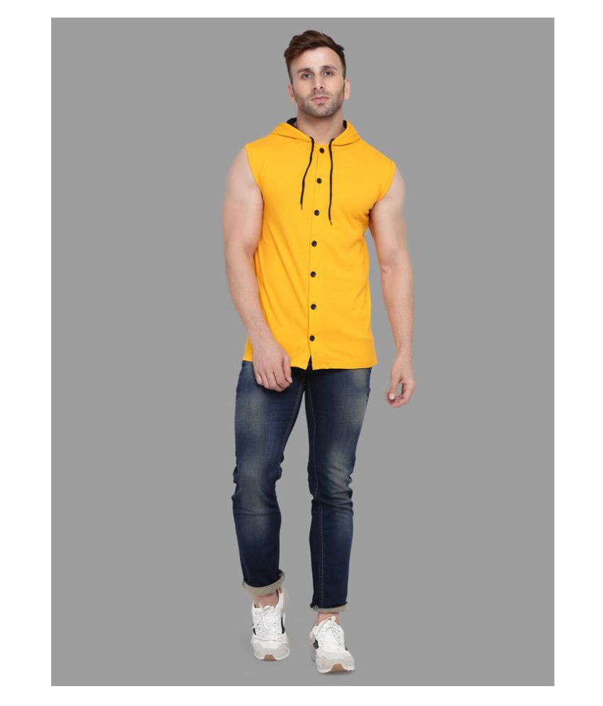 Tfurnish Cotton Blend Yellow Solids T 