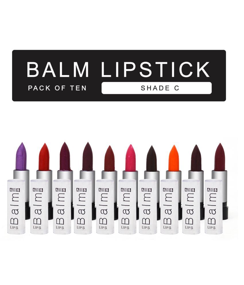     			ADS Mini Balm Lipstick Shade-C Lipstick Multi Pack of 10 0.9 g