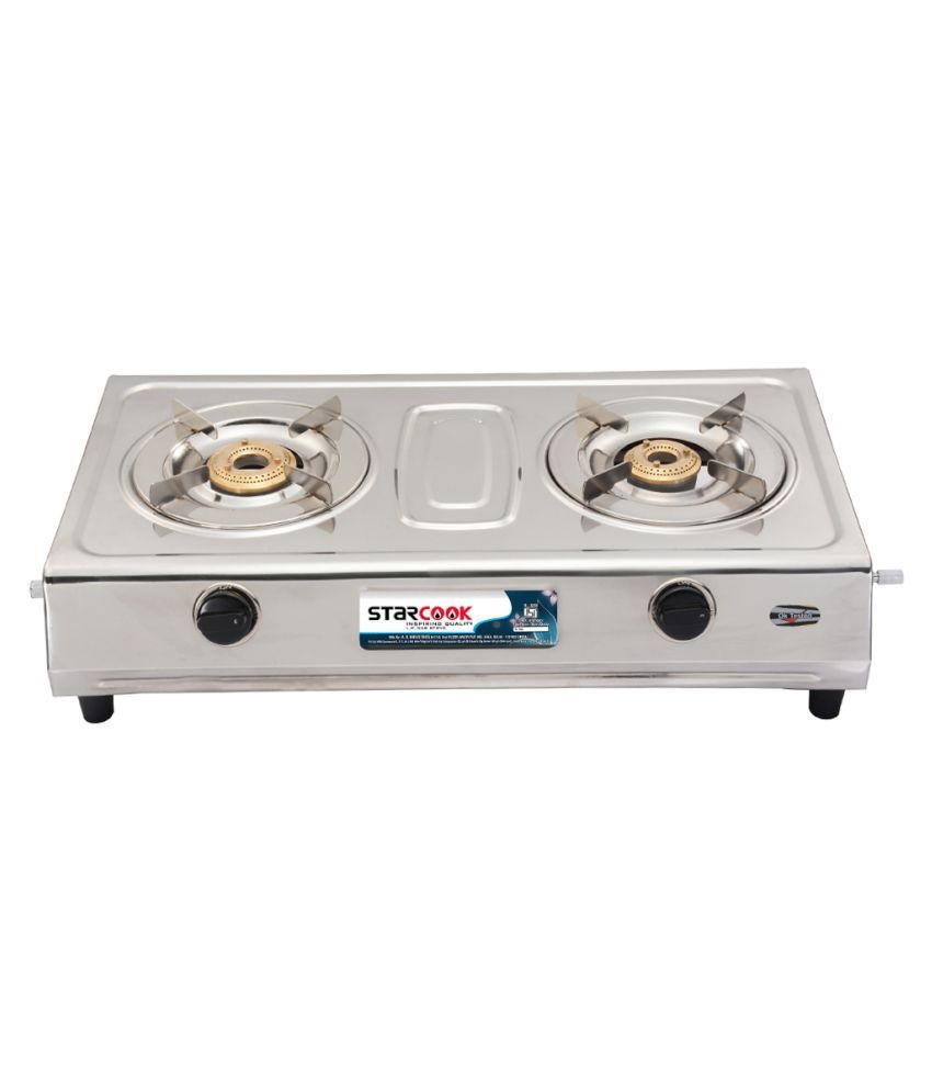 Starcook Manual Gas Stove 2 Burners L P Stainless Steel Gas Stove