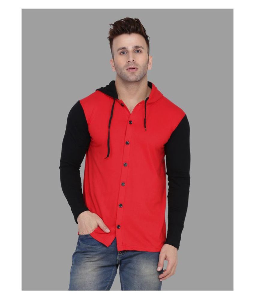     			Tfurnish Cotton Blend Red Shirt