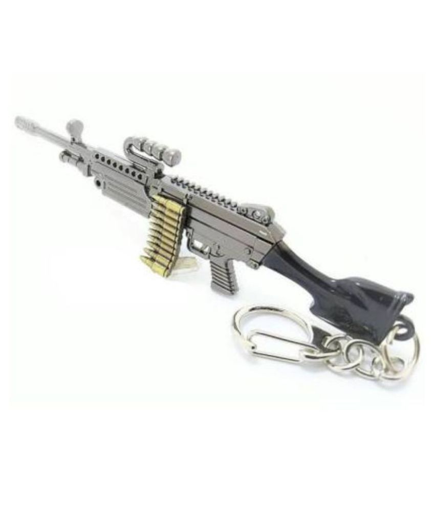     			ZYZTA PUBG Real 3D Metal Body M249 Gun Key Chain