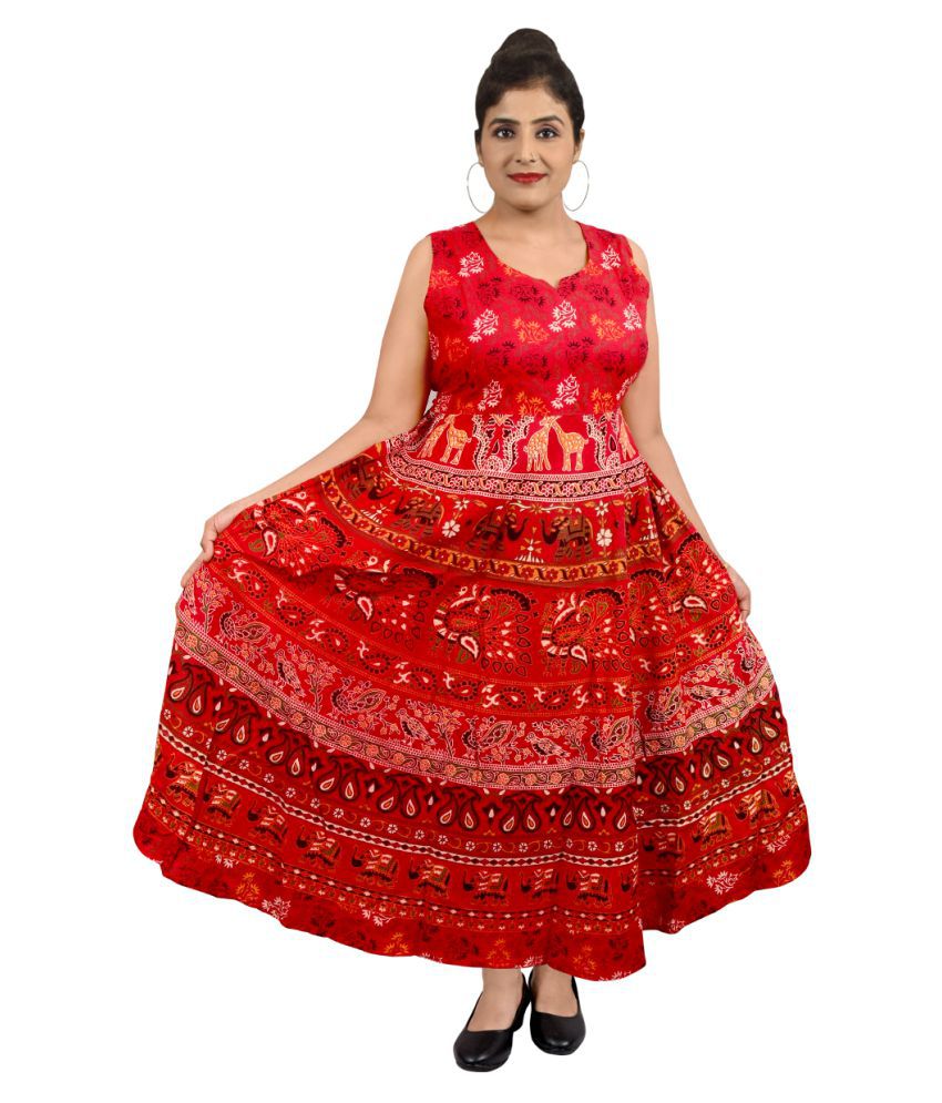 Karni Prints Cotton Red Regular Dress - Buy Karni Prints Cotton Red ...
