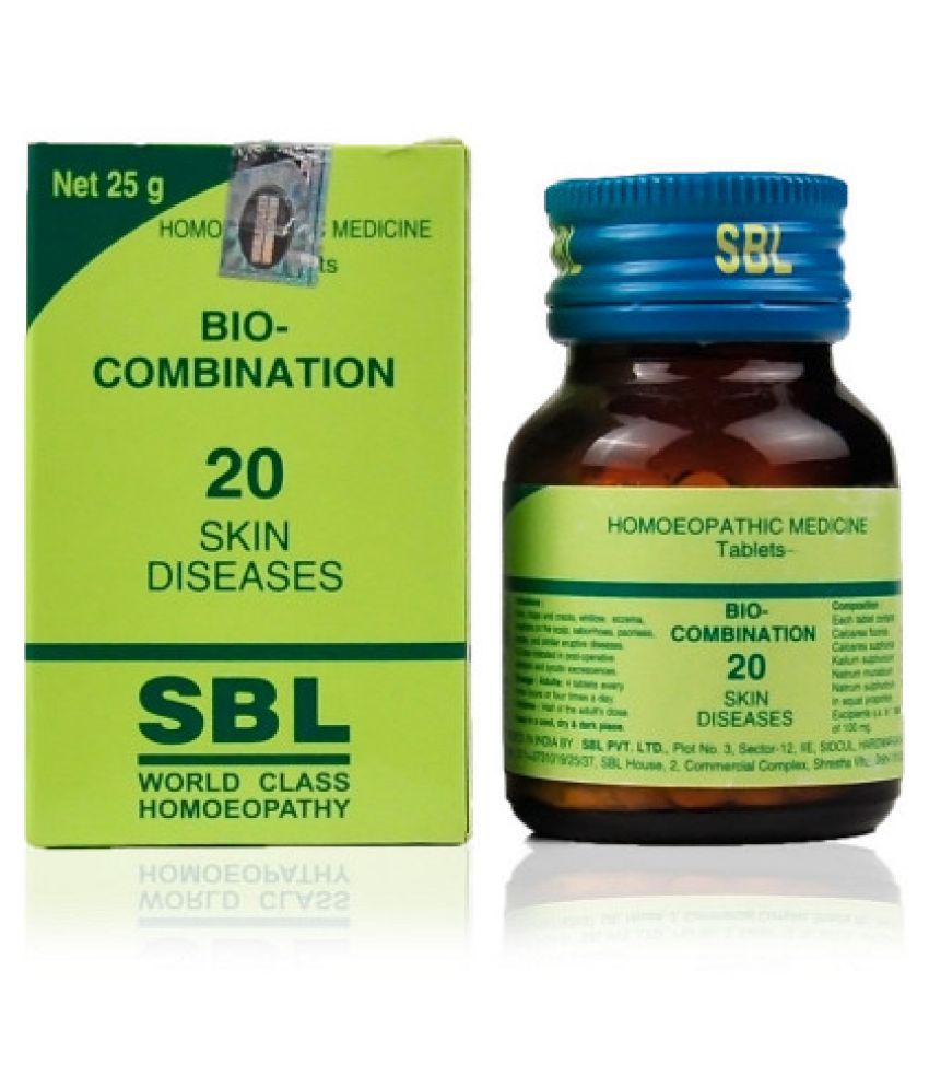 SBL Pvt. Ltd. Bio Combination 20 for Skin Diseases Tablet 25 gm Pack Of 6