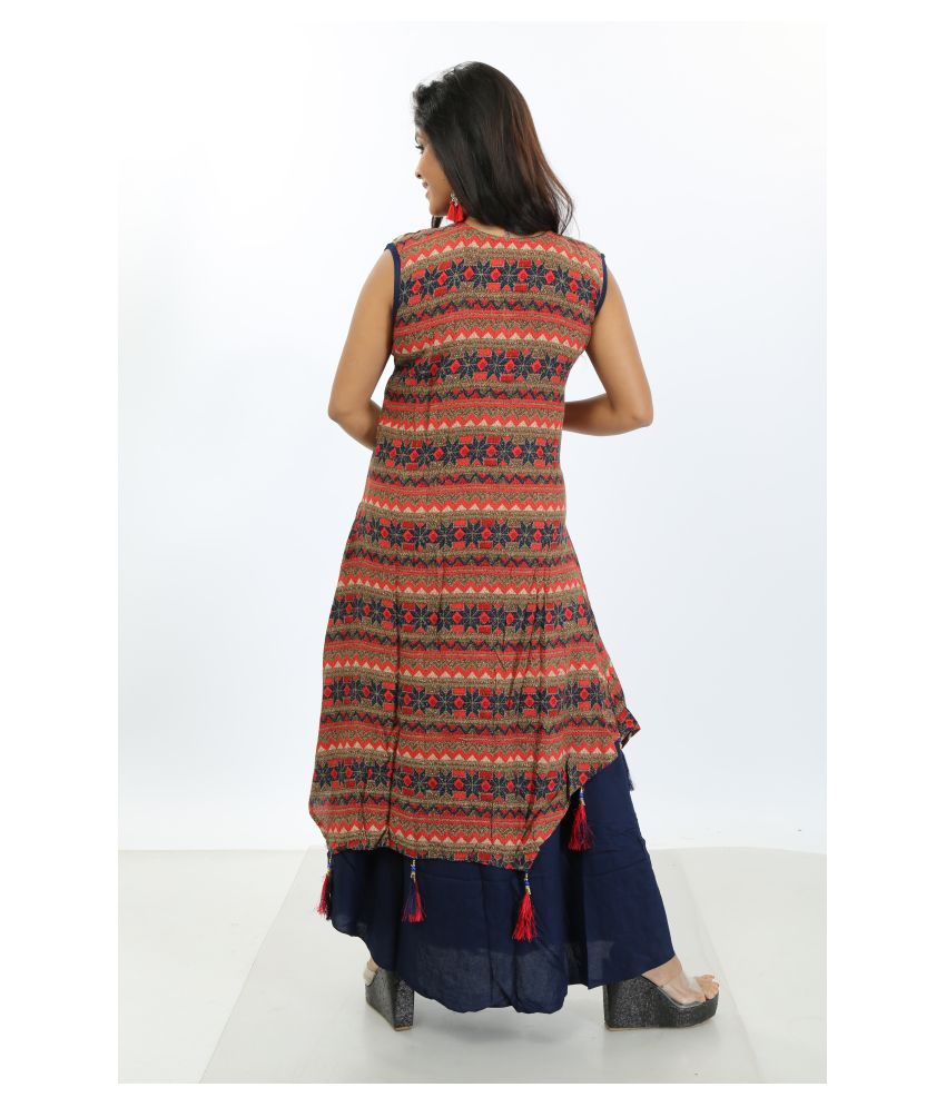 rayon long frock design