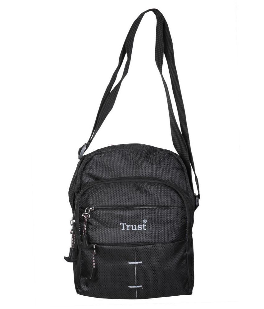     			Trust Black Polyester Casual Messenger Bag