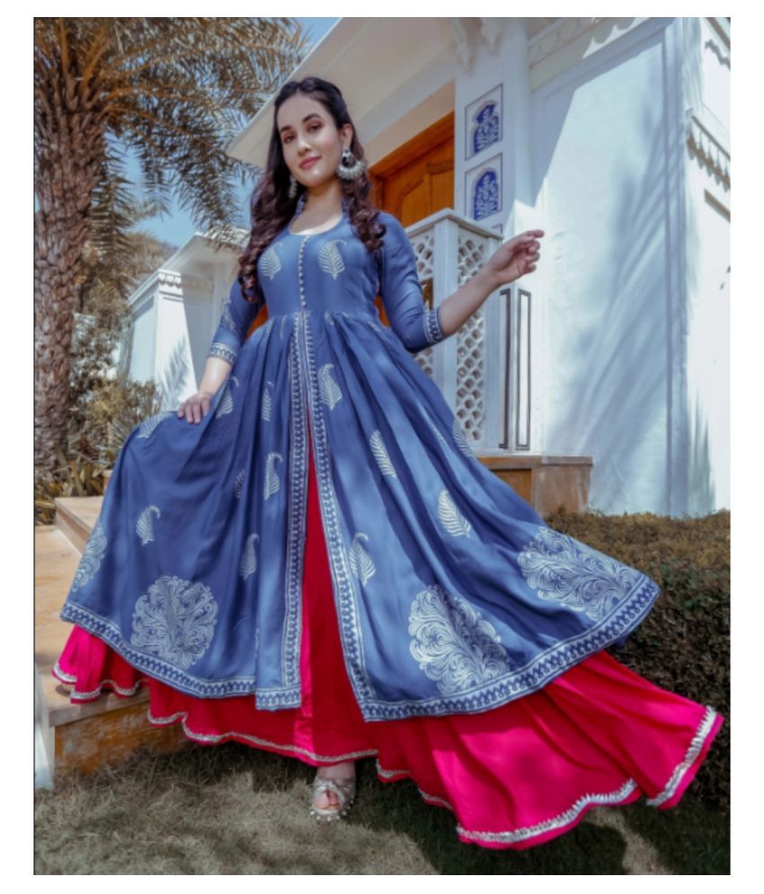 anarkali kurti with skirt