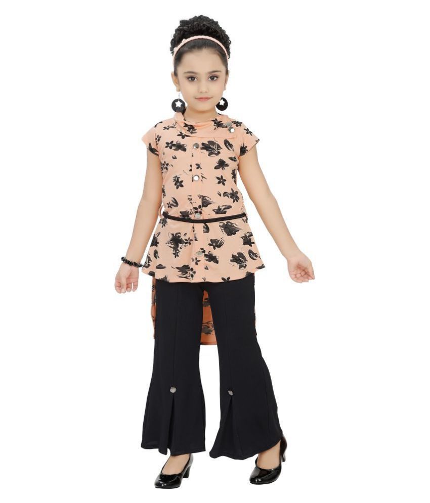     			Arshia Fashions Girls Long Top and Plaazo Set Orange